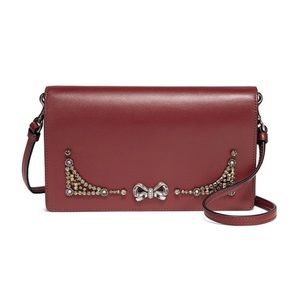 NEW Coach Selena Foldover Crystal Embellished Crossbody Clutch Wallet